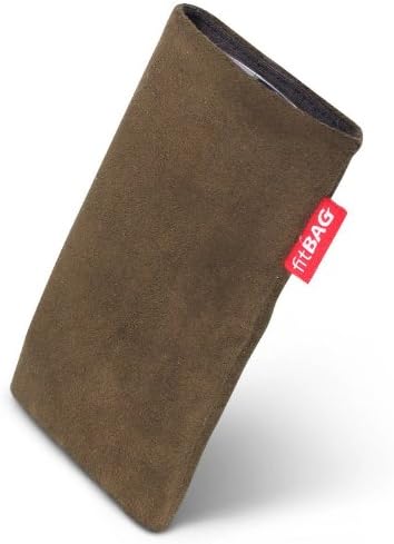 fitBAG Country Brown custom tailored sleeve for ARCHOS 40 Cesium. Fine faux suede pouch with integrated MicroFibre lining for display cleaning