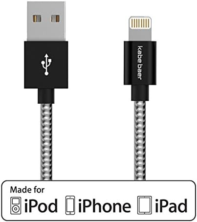 iPhone Charger,Kabe Baer 3.2ft Nylon Braided USB Sync and Charging Data Cable for Apple iPhone 6/6s/5/5S/5C/7, iPad 4, iPad Air 1/2, iPad Mini 1/2/3, iPod 5/ iPod Nano 7