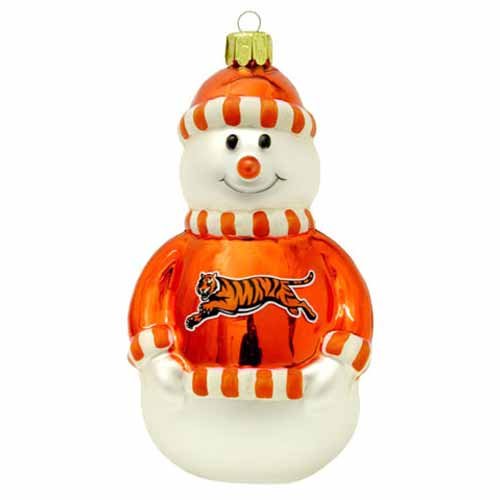 NFL Cincinnati Bengals Blown Glass Snowman Ornament