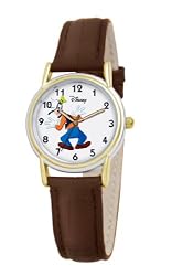 Disney Women's D075S007 Goofy Brown Leather Strap Watch