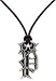 Police Royal Antique Stainless Steel Gothic P Pendant On Brown Leather Cord Necklace