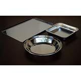 Deluxe 3 (Three) Stainless Steel Bakeware Set with Cookie Sheet, Pie Plate and Cake Pan by Home Naturals