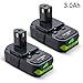 2Pack 3000mah Ryobi 18V Lithium Replacement for Ryobi 18 Volt Lithium Battery ONE+ P104 P105 P102 P103 P107 Cordless Tools 2-Pack