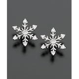 14kWhiteGoldDiamond-AccentedSnowflakeStudEarrings