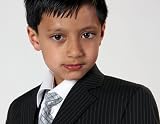 Boys Wedding Suit Black Pinstripe Jaspe Formal & Proms 2-13yrs