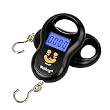 FLOVEME 10g—50kg デジタル吊り下げ秤 デジタルハンギングフックスケール 携帯スケール　持ち運びに便利 計量器 吊りはかり 2 AAAバッテリー付き ブラック
