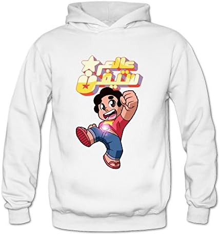 HLING Women's Cool Graphical Steven Universe Cartoon Custom Hoodies White XXL