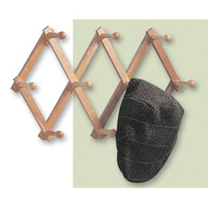 Expanding PEG Rack 10 Hooks Hardwood Multi-purpose Vertical or Horizontal Wall Mount