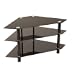 Glass/Steel Corner TV Stand - Black (44")