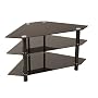 Glass/Steel Corner TV Stand - Black (44")