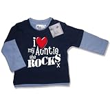 Dirty Fingers  I Love my AUNTIE she Rocks x  Baby & Toddler, Layered, Long Sleeve Skater T-shirt
