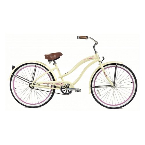 Micargi Rover LX Beach Cruiser Bike, Vanilla, 26-Inch