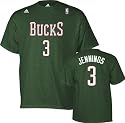 Brandon Jennings adidas Name and Number Milwaukee Bucks T-Shirt