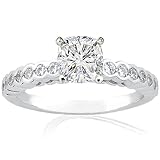 0.90 Ct Cushion Cut Petite Diamond Engagement Ring Bezel Set 14K GOLD VS1-H GIA