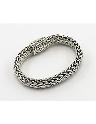 Sterling Silver.925 Bali Style Bracelet 8 Inch Wheat Chain Design