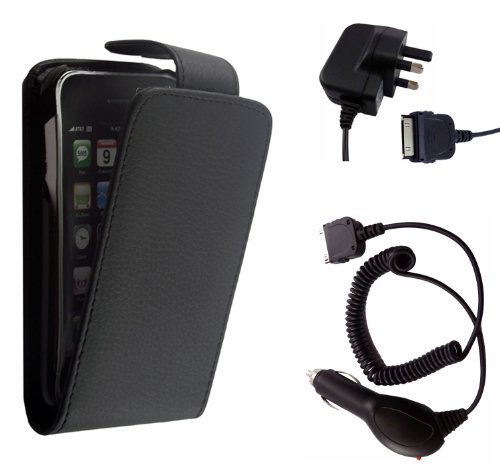 3 IN 1 BUNDLE OFFER BUY AN IPHONE 3 3G 3GS BLACK POUCH + MAIN CHARGER + CAR CHARGER ALL TOGETHER IN CHEAP PRICE OFFER