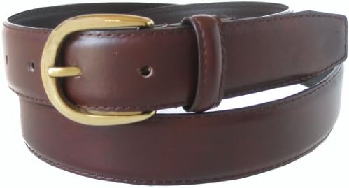 Belt by Lisanter, Black (Style: 30844) Brown (Style: 3737), Solid Brass Buckle, 1-1/4"