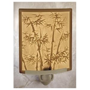 Bamboo Stalks Porcelain Curved Lithophane Night Light by The Porcelain Garden