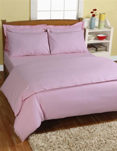 Homescapes 200 Thread Count Ultrasoft - Plain Pink Fitted Sheet - Single - 100% Egyptian Cotton Percale, Anti Dust Mite
