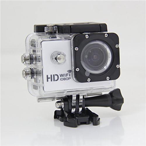 Canany Wifi Waterproof Action Camera 1.5" LCD Full HD 1080P 12MP Underwater Camera With Free Accessories Kit and 2 Batteries (WIFI White)