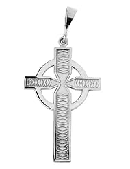 Celtic Pendant Cross in 14K White Gold