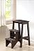 Step Stool with Self Storing Step in Cappuccino Finish