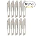 10pc Surgical Grade Sterile Universal Replacement #10 Carbon Steel Scalpel Blades