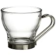 Bormioli Rocco Verdi Espresso Cup With Stainless Steel Handle, Set of 4, Gift Boxed Discounts
