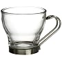 Bormioli Rocco Verdi  Espresso Cup With Stainless Steel Handle, Set of 4, Gift Boxed