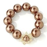 Sterling Silver / 18K Gold Plated or Rhodium 9 Simulated Pearl Bracelet