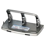 CARL 63040 40-Sheet capacity hc-340 heavy-duty 3-hole steel punch, 9/32 dia., silver