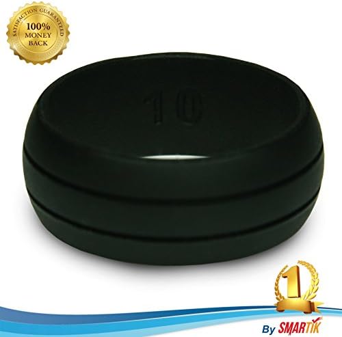 Smartik Luxury Silicone Wedding Ring for Men &amp; Women (Black, 10)