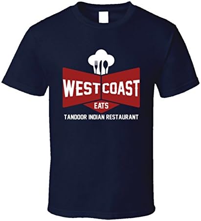 West Coast Eats Tandoor Indian Restaurant Funny Foodie T Shirt XL Navy