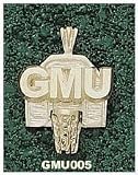 George Mason Patriots GMU Basketball Backboard Pendant - 14KT Gold Jewelry
