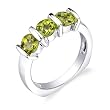 Sterling Silver 1.75 cts Round Cut Peridot Ring Size 7