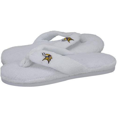 Minnesota Vikings Ladies White Plush Thong Slippers (5/6)