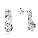 14K WG Diamond Flower Cluster Earrings
