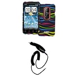 EMPIRE Black with Multi Color Zebra Stripes Rubberized Design Hard Case Cov ....