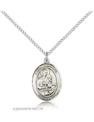 St. Gerard Medal and Chain, Sterling Silver, Patron Saint of Expectant Mothers, Pregnancy, Fertility & Safe Deliveries