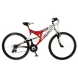 Mongoose Maxim Dual-Suspension Mountain Bike (26-Inch Wheels, Red)