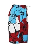 Boys Swim Trunks with pockets. Burgundy/Turq Floral Sizes M-SM