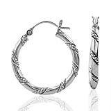 Sterling Silver Twisted Rope Hoop Earrings