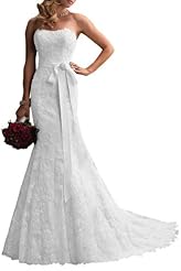 Strapless Mermaid Lace Wedding Dress 