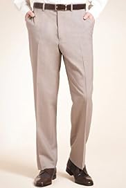 Supercrease® Wool Blend Flat Front Textured Trousers