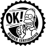Homer Simpson Rub-on Sticker ~ Homer Certified Approval OK! Homer Decal
