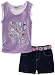Young Hearts Girls 2-6x 2 Piece Cute Plaid Denim Short Set, Lovely Purple, 5