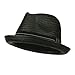 Men's Paper Woven Straw Fedora - Black XL