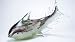 Fish Art Gray and Clear Glass Shark Figurine