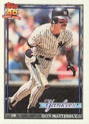1991 Topps Don Mattingly Baseball Card #100 - Shipped In Protective Display Case!