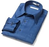  : Geoffrey Beene Men's Long Sleeve Wrinkle Free Full Cut Sateen Solid Shirt, Blue Hawaii, 15 - 32/33